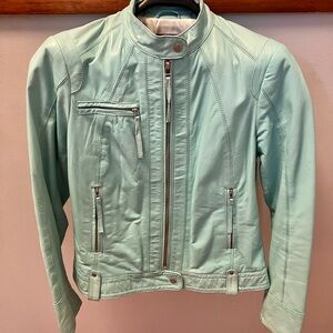 Danier Teal Leather Jacket